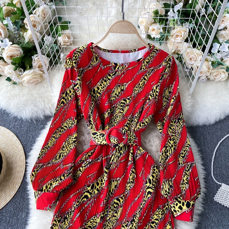 Женские дизайнерские комбинированное платье с принтом для девочек в Корейском