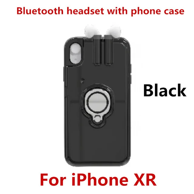 Black For iPhone XR Модный беспроводной Bluetooth наушник чехол для телефона для iPhone 6 6x7 8 Plus Bluetooth ушной чехол для телефона s для iPhone XS MAX XR X Чехол - Цвет: Black For iPhone XR