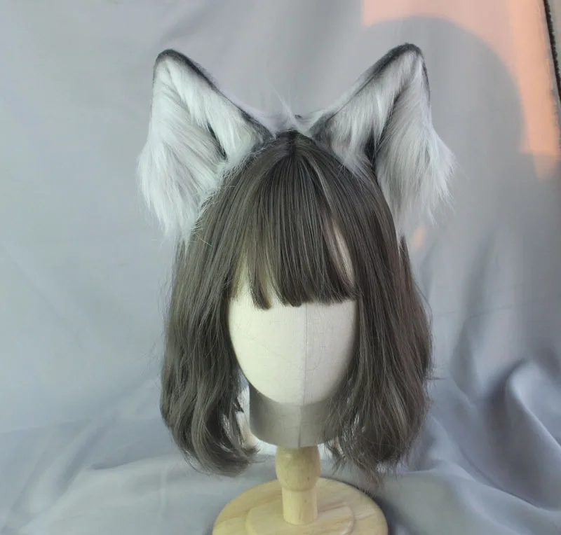 

Plush Simulation Stereo Animal Beast Ear Hairpin KC Headdress Cosplay Soft Girl Cute Cat Ear Wolf Ears Lolita Headband Props