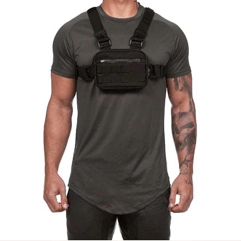

Vest-Style Large Space Chest Bag Retro Square Chest Bag Streetwear Shoulder Functional Backpack Tactics Funny Pack G108