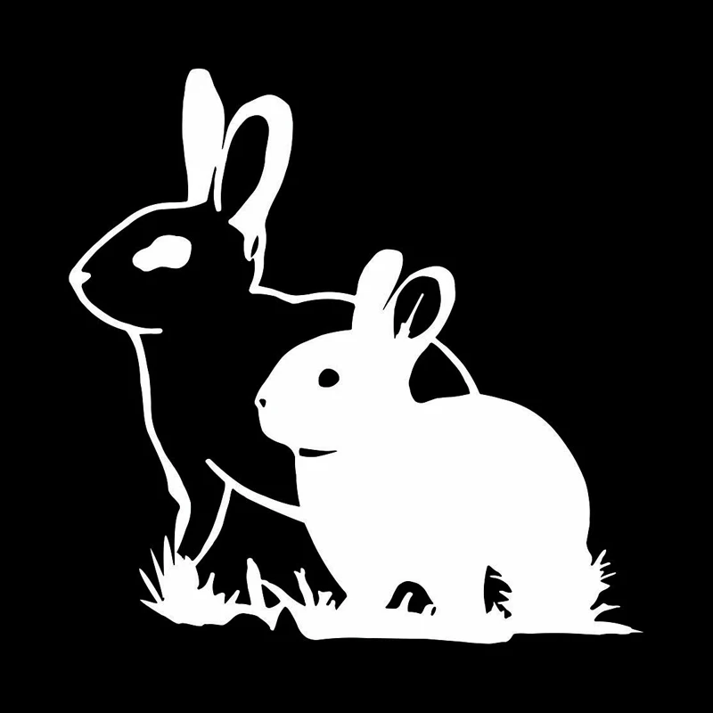 

Car Sticker Motorcycle Sticker Fun Animal Rabbit Rabbit Couple PVC Waterproof Sunscreen Decal Accessories 15.6cm * 15.6cm