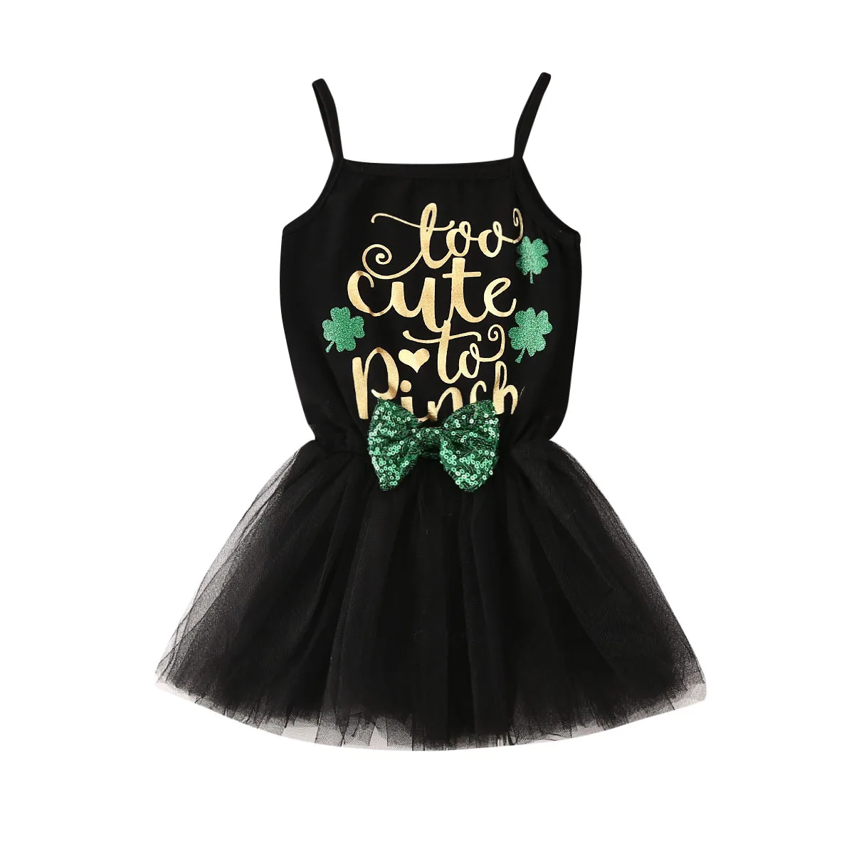 Платье-комбинезон для новорожденных девочек с надписью My 1st St.Patrick's Day нарядное