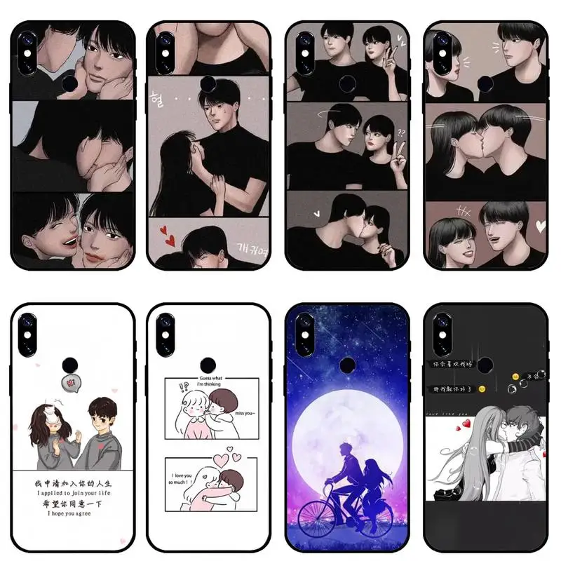 

Couple funny sweet beautiful kissing painting Phone Case For Xiaomi Redmi 7 8 9t a3Pro 9se k20 mi8 max3 lite 9 note 9s 10 pro