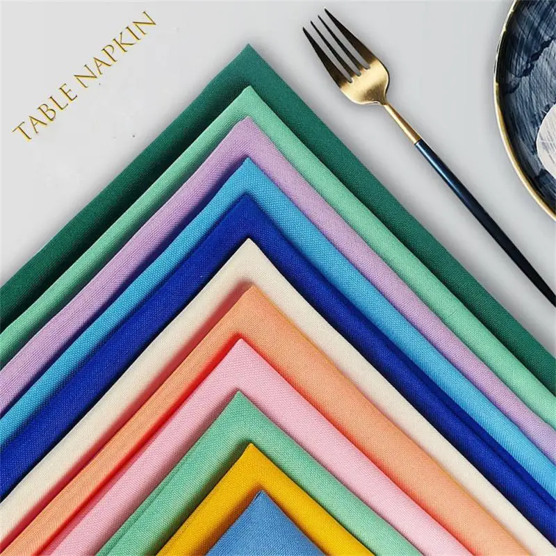 Разноцветный Φ обеденный носовой платок Hanky столовые обеденные салфетки для