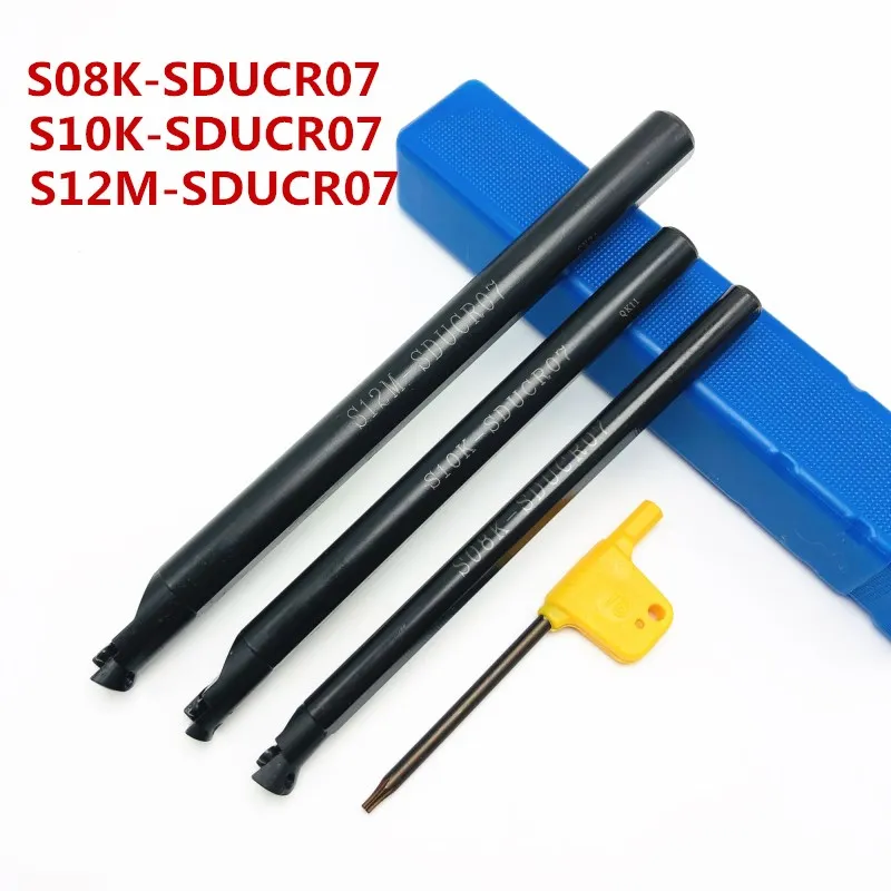 3 шт. S08K-SDUCR07 S10K-SDUCR07 S12M-SDUCR07 95 градусов спираль держатель токарного инструмента сверлящей оправкой+ 10 шт. DCMT070204 твердосплавных инструментов