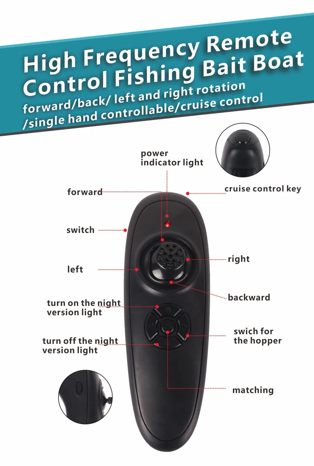 

500m rc Fishing Bait Boat RC Fish Finder Rowing Nesting Ship Hook Boat Automatic Single Warehouse Speedboat Toys