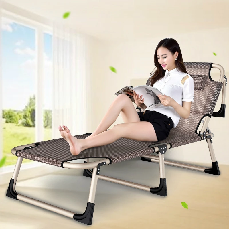 

Simple Modern Fashion Leisure Chair Breathable Folding Bed Lying Chair Balcony Beach Sun Lounger Noon Break Reclining Chair Seat