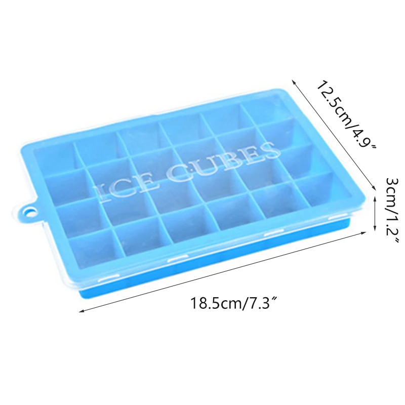 

24 Cell Ice Cube Tray Silicone Ice Cube Maker Trays with Lids for Ice Cream Chocolate Party Whiskey Cocktail Drink Kitchen Tools