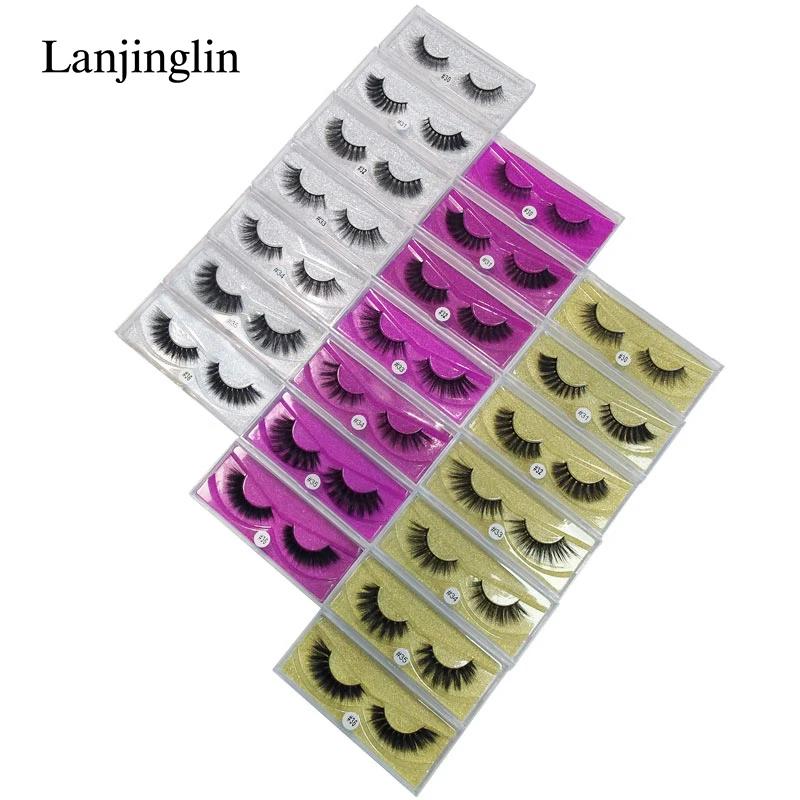 LANJINGLIN 1 пара накладных ресниц норковые ресницы 3d норковые волосы maquillaje поддельные ресницы ручной работы Макияж Наращивание ресниц cilios