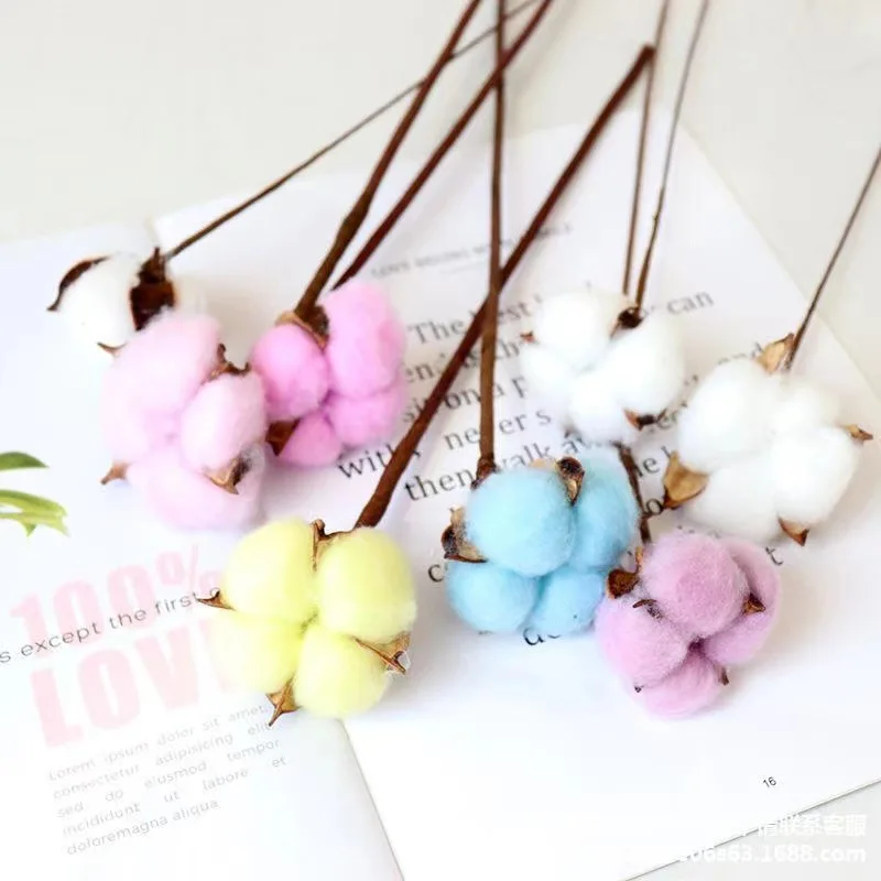 Натуральный высушенный хлопковый искусственный цветочный наполнитель