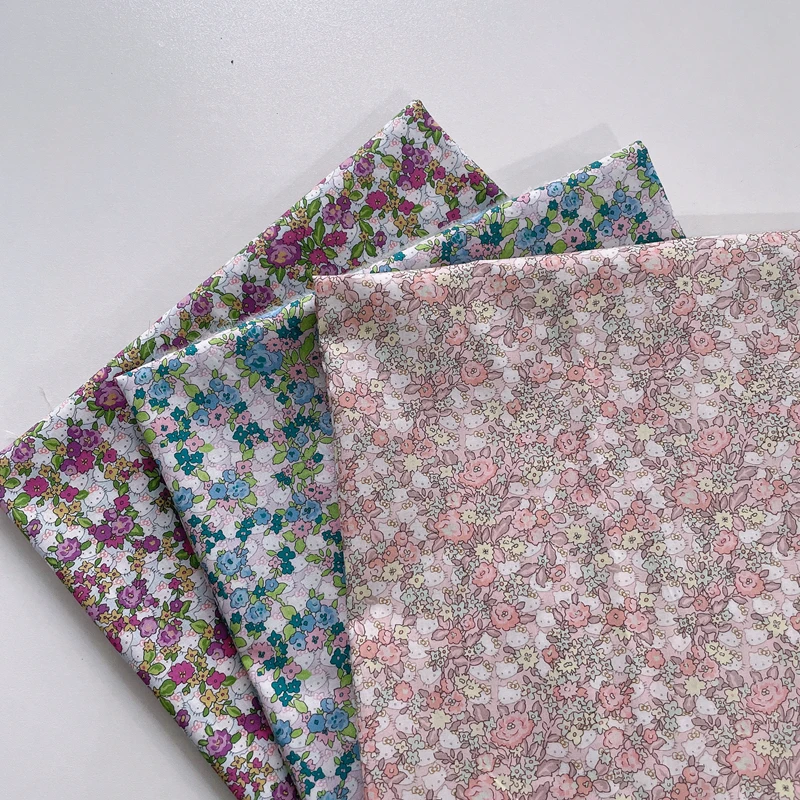 

Flower Wall 80S Like Liberty Cotton Poplin Fabric For Kids Baby Sewing Cloth Dresses Skirt DIY Handmade Designer Patchwork Meter