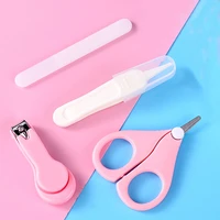 4 pcsset baby nail trimmer care products newborns safety infant nail clippers scissors kit cut baby nails care manicure tools