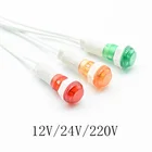 5 шт., неоновые индикаторы для установки на панели сигнальной лампы, 380 В, 220 В, 12 В, 24 В постоянного тока, XD 10 мм