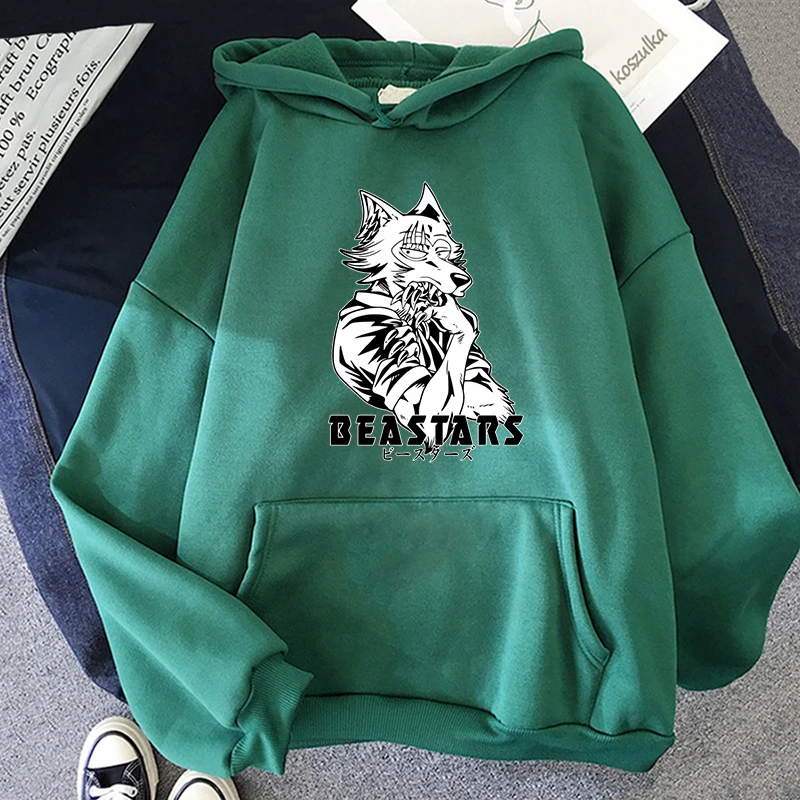 

Лидер продаж, толстовки в стиле японского аниме Beastars Legosi, женская уличная одежда в стиле Харадзюку с милым мультяшным рисунком, Женский свит...