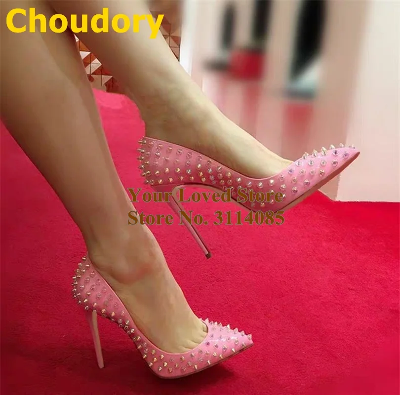 Розовые лакированные кожаные туфли Choudory туфли-лодочки на шпильках с заостренным