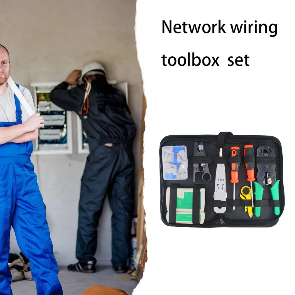 

Network Cable Repair Maintenance Tool Kit Set Portable Phone Cable Crimper RJ45 RJ11 Cable Tester LAN Network Repair Tool Kit