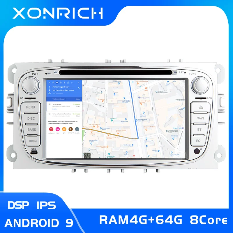 Автомагнитола для Ford Focus 2 3 mk2 Mondeo 4 Kuga Fiesta Transit IPSDSP + 64 ГБ|Автомагнитолы| |
