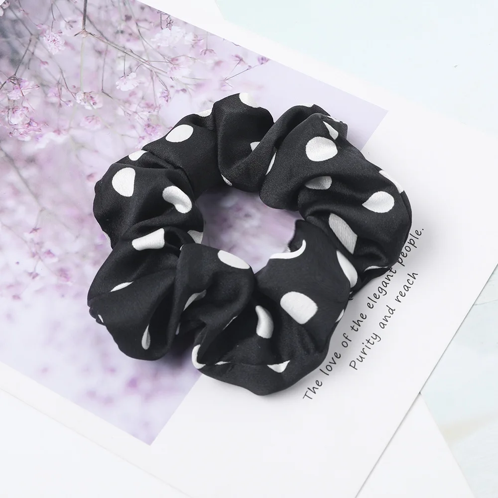 Новогодние женские резинки для волос в горошек ретро стиль Корейская резинка