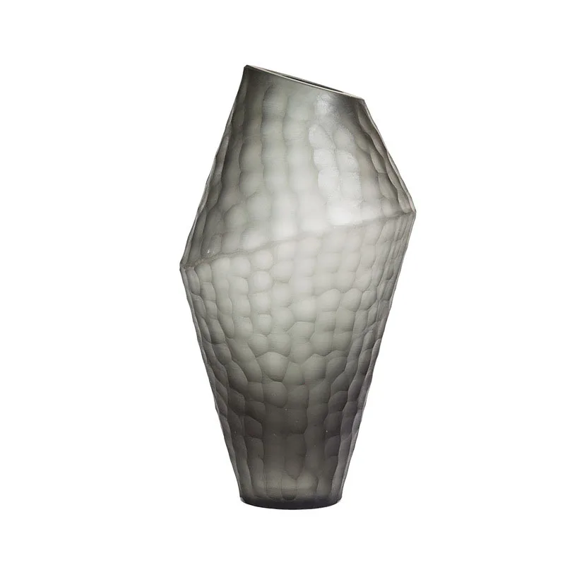 

Nordic Handmade Polished Rhombic Glass Flower Vase Home Decoration Modern Art Flower Plant Holder Desk Hydroponics Room Decor