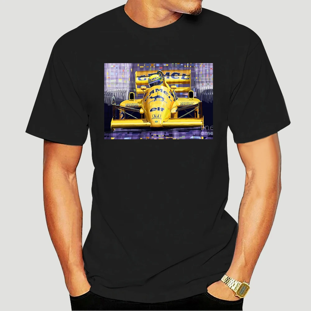 

Men Short Sleeve Tshirt Lotus 99t Spa 1987 Ayrton Senna Mens T Shirt Custom Printed 100% Cotton T-shirts Women t-shirt-3082D