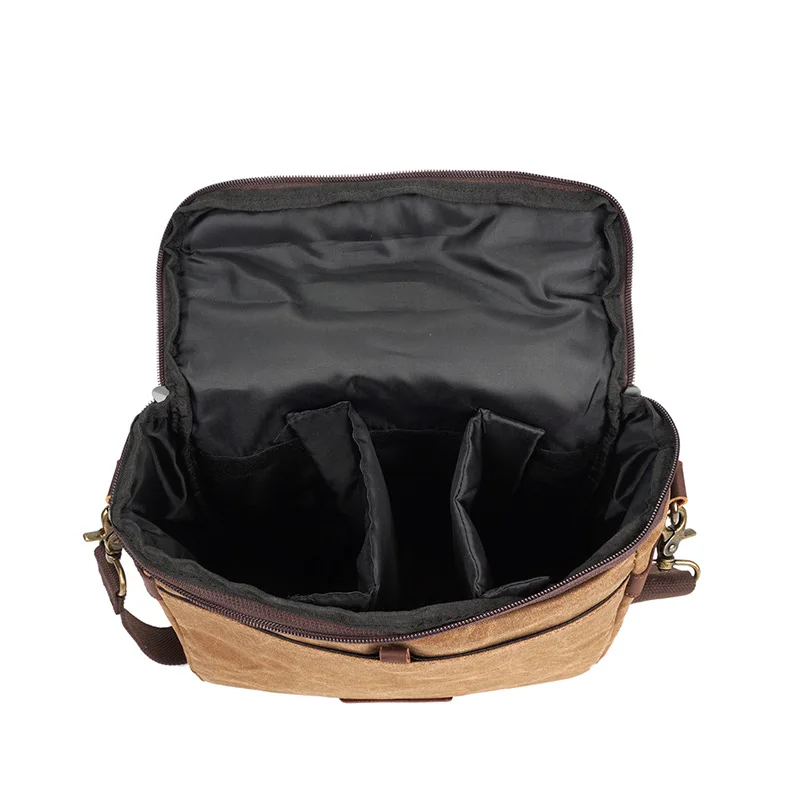 oil wax canvas waterproof camera bag detachable shoulder strap backpack camera bag liner free global shipping