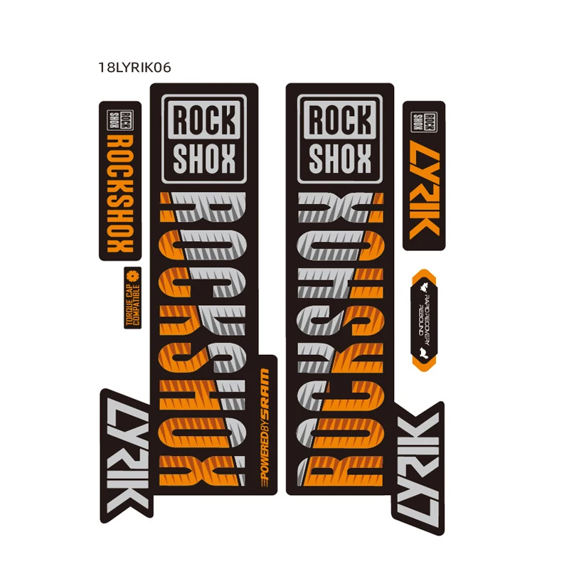 ROCKSHOX Bicycle Stickers Decals MTB Road Front Fork Cycling Stickers Bike Racing Cycling Front Fork Protect Bicycle Stickers