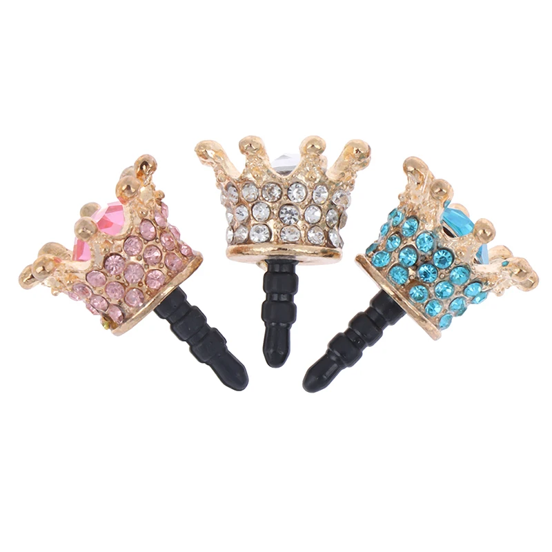 3 5 мм хрустальные стразы подвески для телефона наушники аудио анти Джек Корона