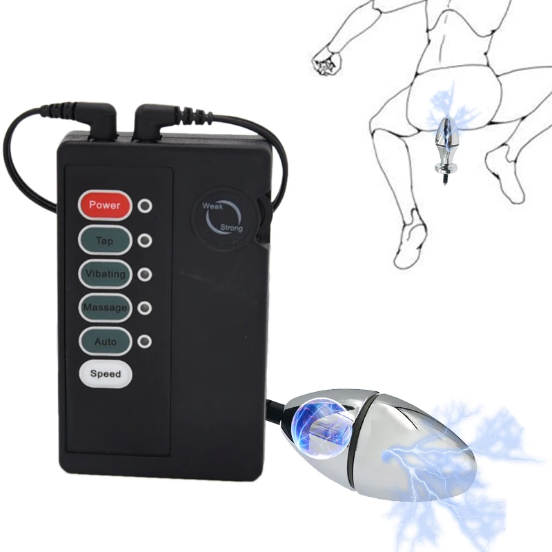 Анальный электрического импульса пробка для стимуляции БДСМ Электрический