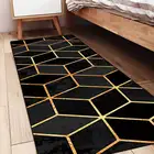 Nordic Стиль Кухня ковер дома Водонепроницаемый золотой линии геометрический коврики с узором маслонепроницаемый Кухня коврик горячая распродажа