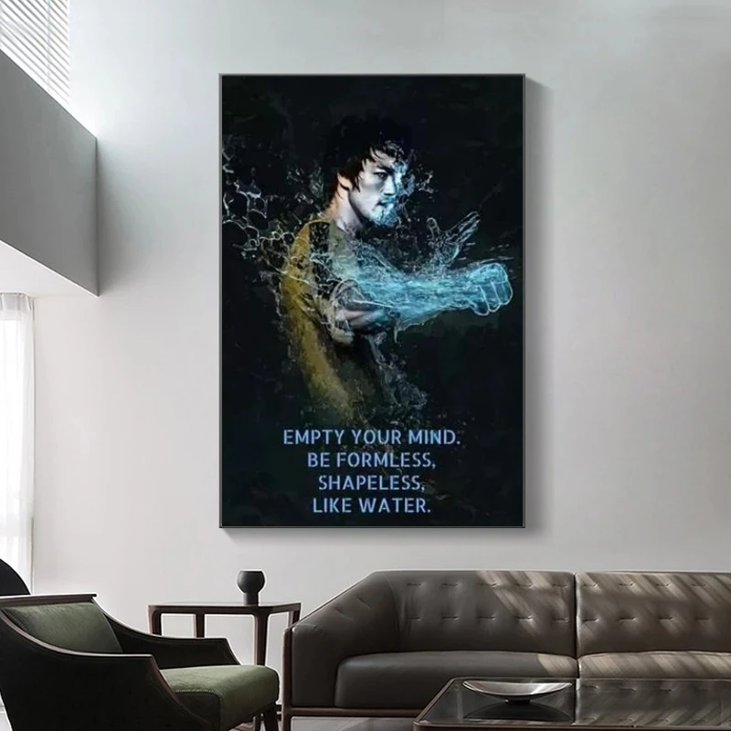 Живопись на холсте с мотивацией Брюса Ли современные кино плакаты и принты