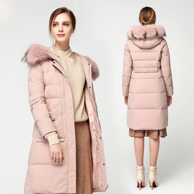 Женский пуховик 90% на белом утином пуху корейское зимнее пальто женская пуховая