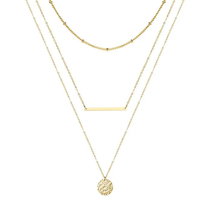 Новое популярное стильное Золотое трехслойное ожерелье цепочка на заказ