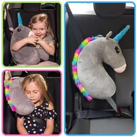 baby kid travel unicorn pillow children head neck support protect car seat belt pillow safety strap cute animal soothing cushion