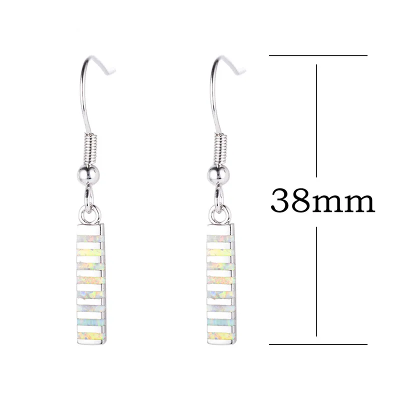 Женские длинные висячие серьги с синим и белым огненным опалом | Украшения