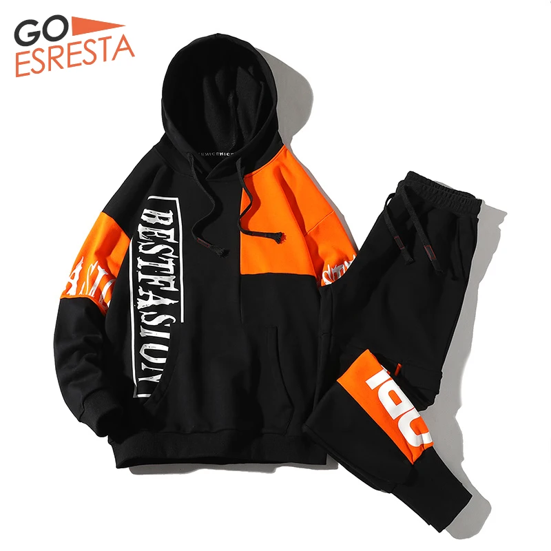 GOESRESTA 2020 Fashion Men's Set Spring And Autumn 2 Pieces Hoodie + Sports Pants Suit Casual Street Jogging Print Men | Мужская