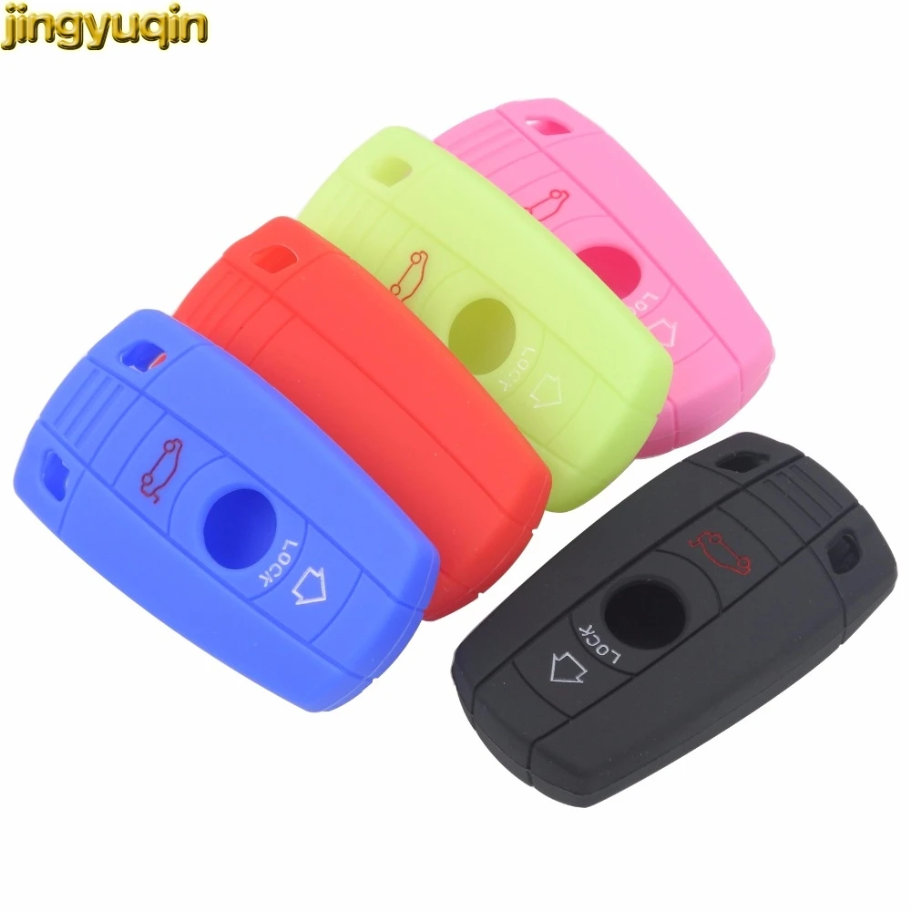 

Jingyuqin 3 Buttons Remote Silicone Smart Car Key Case Cover Protector for BMW E90 E60 E70 E87 3 5 6 Series M3 M5 X1 X5 X6 Z4