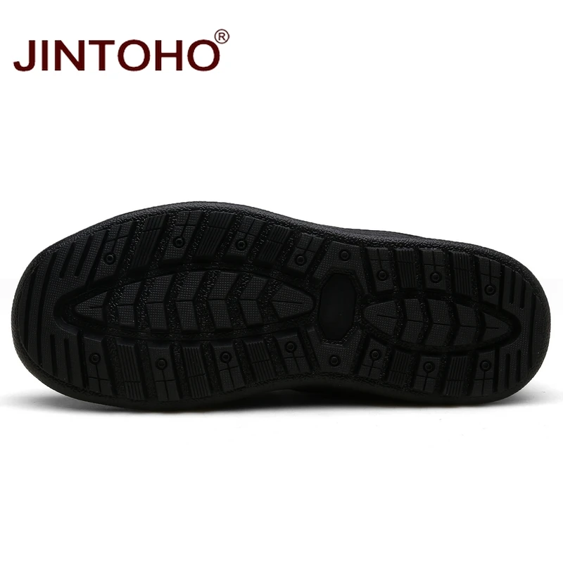 Теплые ботильоны JINTOHO унисекс водонепроницаемые мужские зимние ботинки модная