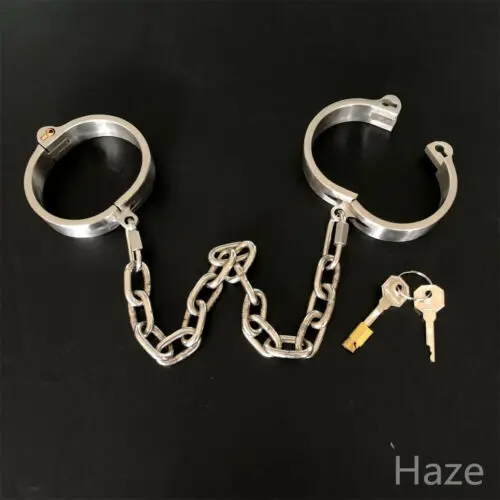 

Steel Anklecuffs Bondage Handcuffs Restraint Fetish Chain Metal Cuffs Adult Set
