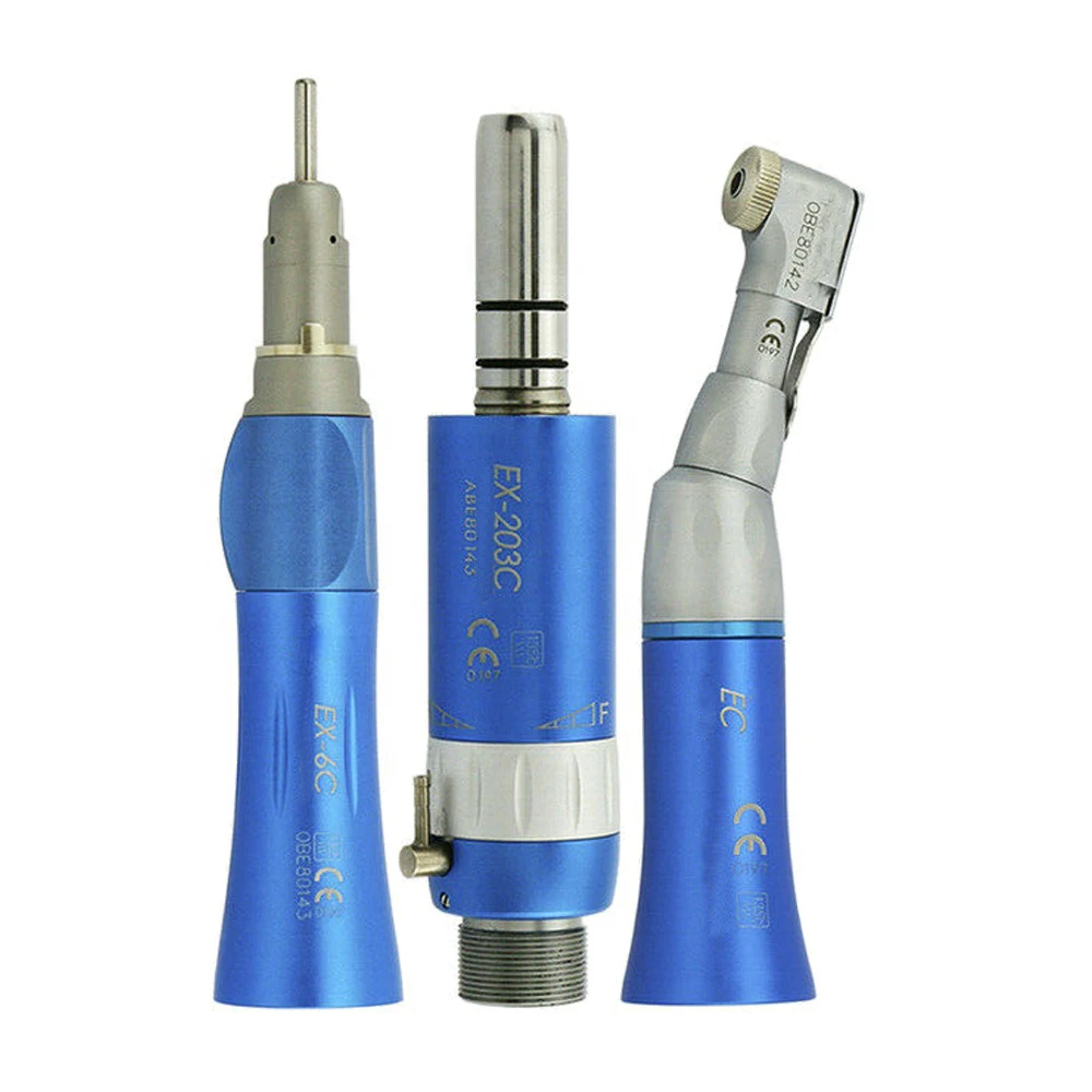Dental color lowspeed  set handpiece turbina ar nariz reto contra ângulo do motor ar borden 2 buraco midwest 4 buraco
