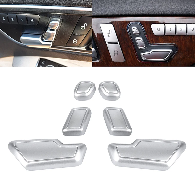 6 шт. Серебристые Чехлы для автомобильного сиденья с регулировкой кнопок Mercedes Benz C