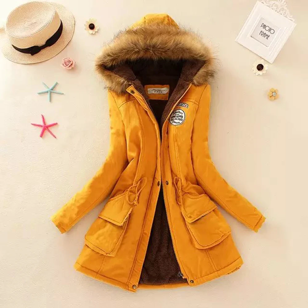 

Trend Winter Casual Women Jacket Coat Plus Size Tops 2020 Pockets Letter Printed Black Outwear Hooded Warm Female Parka Coats