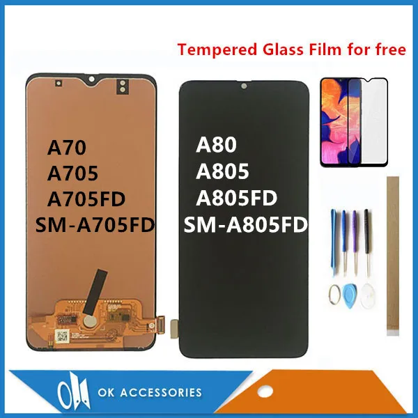 For Samsung galaxy A70 2019 A705 A705FD SM-A705FD / A80 A805 A805FD SM-A805FD LCD Display + Touch Screen Sensor Assembly Kits | Мобильные