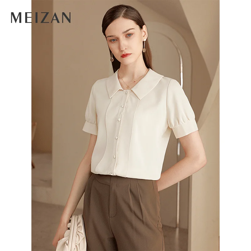 Женская рубашка с коротким рукавом Новинка Модная стильная шифоновая кукольным