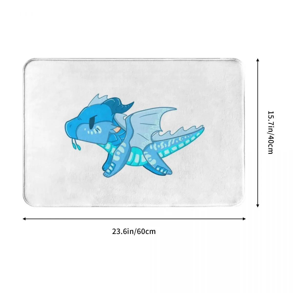 Коврик Chibi с крыльями дракона и огня ковер из полиэстера нескользящий для ванной