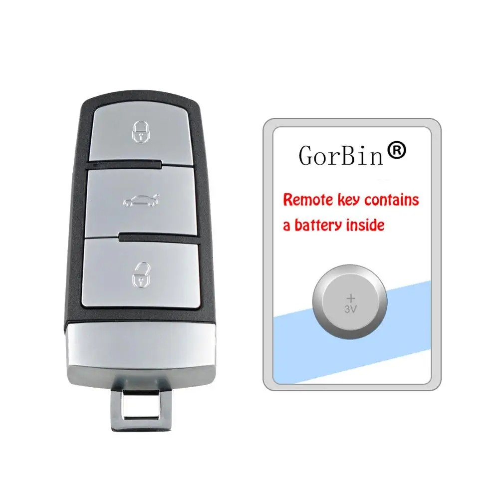 Умный дистанционный ключ GORBIN 433 МГц для VW Passat CC 3C0959752BA 3 кнопочный брелок с чипом ID48