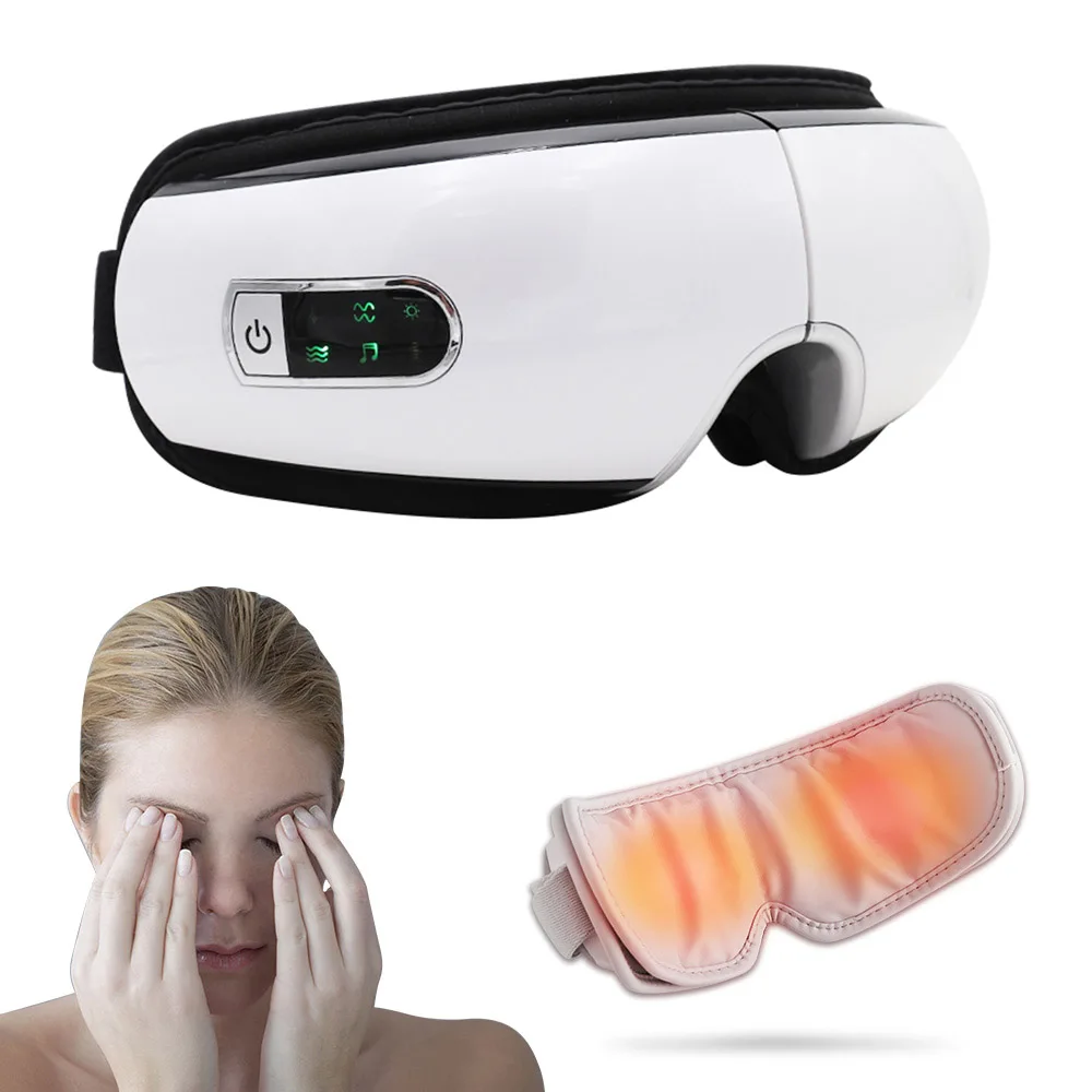 Vibration Eye Massager Air Pressure Eye Care Device Fatigue Relieve Therapy Hot Compress Bluetooth Music Smart Massage Glasses  - buy with discount