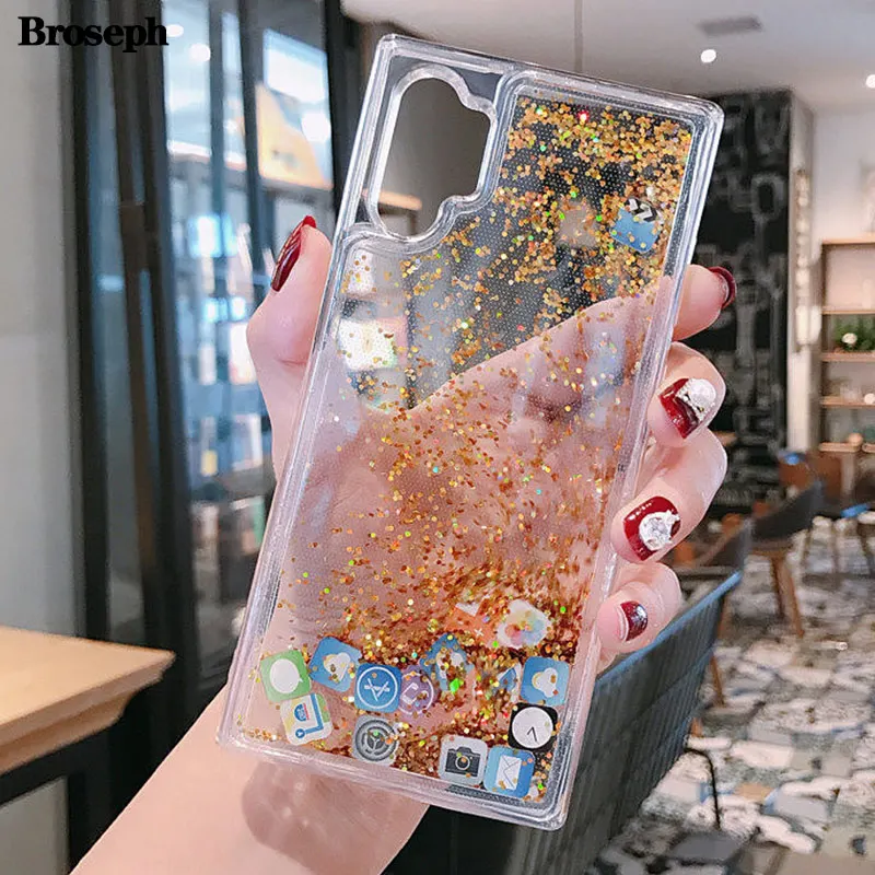 Чехол для телефона APP Icon Liquid Quicksand для Samsung Galaxy S10 S9 S8 PLUS Note 8 9 10 Pro S20 Ultra.