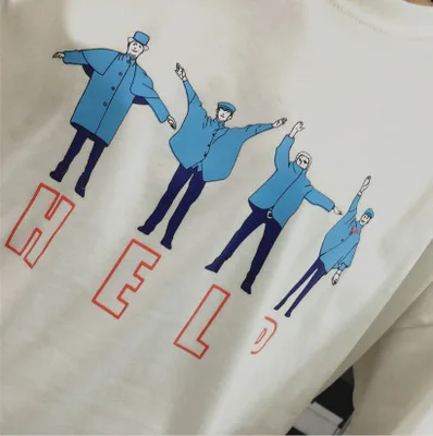 Повседневная Свободная Женская футболка с надписью Halajuku в Корейском стиле |