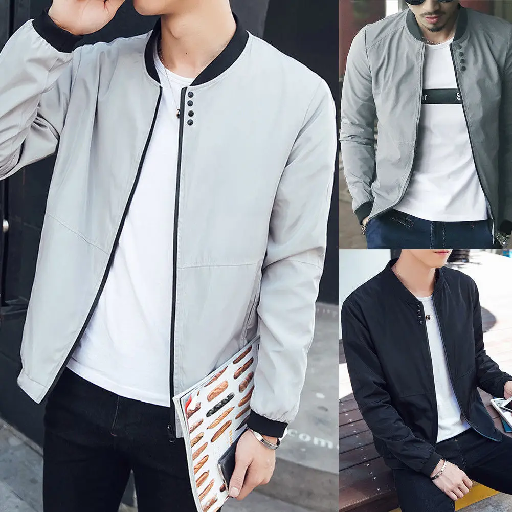 

Brand New Stylish Adults Boys Men's Slim Fit Padded Bomber Jacket Bike Motorcycle Coat Zip Outwear Streetwear