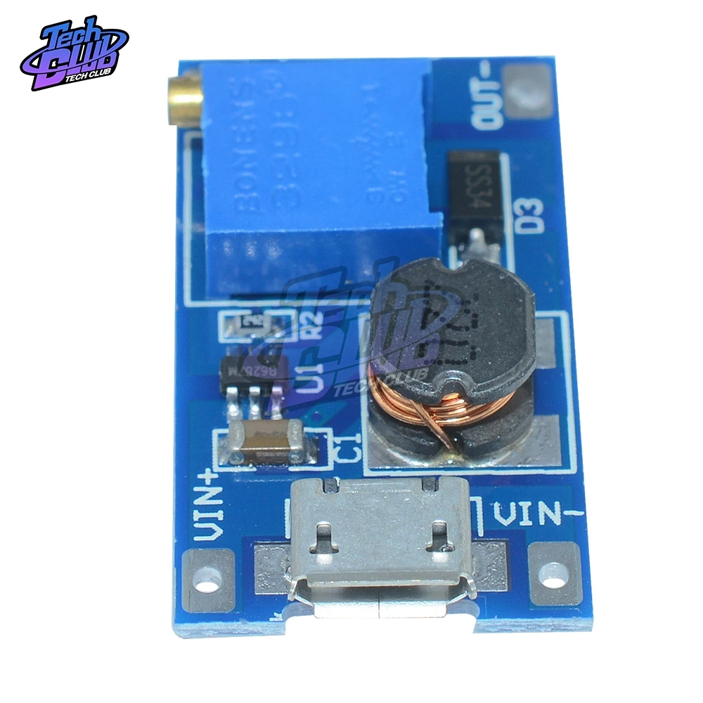 Повышающий Модуль питания MT3608 DC повышающая плата с максимальным выходом 28 в 2 А